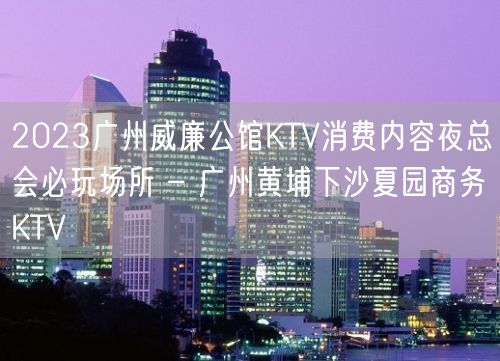 2023广州威廉公馆KTV消费内容夜总会必玩场所 – 广州黄埔下沙夏园商务KTV